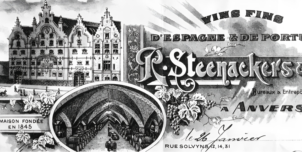 Oude advertentie van wijnhandel Steenackers.