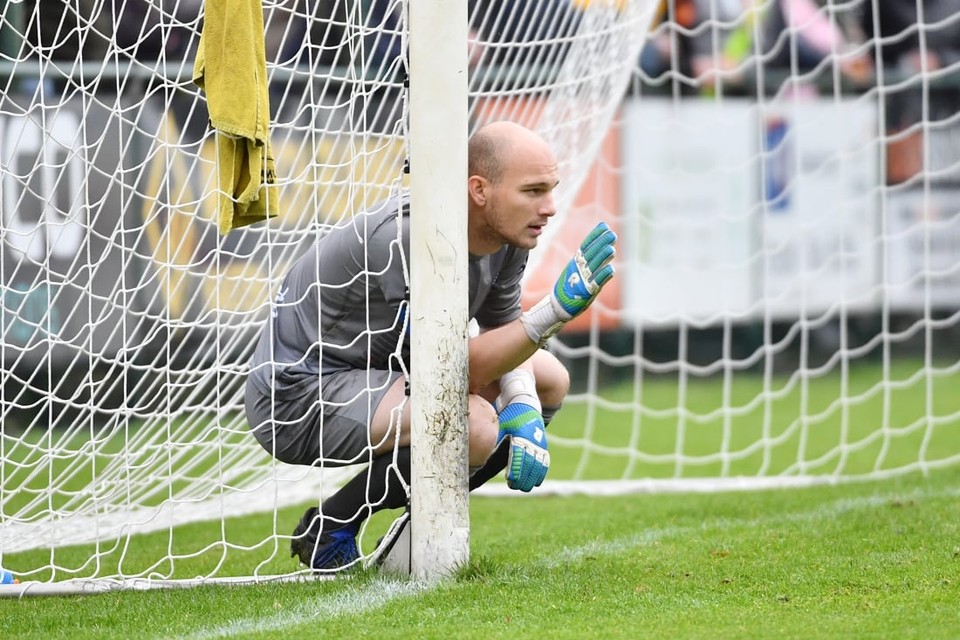 Jef Snyders als doelman van ASV Geel. Zijn passage in het Leunenstadion werd geen succes.