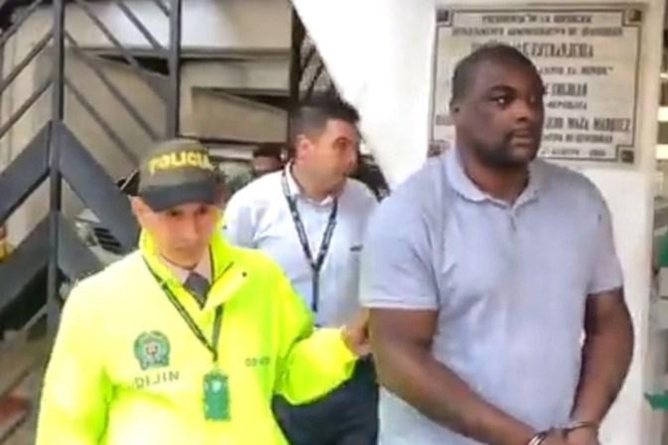 Antwerpenaar Jeff Masudi bij zijn arrestatie in Colombia. 