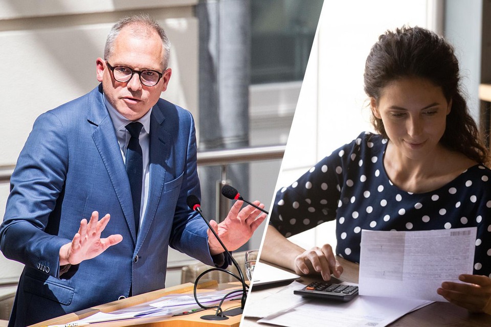 Rechts: Vlaams minister van Begroting Matthias Diependaele - links: themabeeld.  