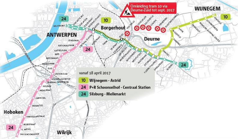 Zaailing Pastoor trechter Vanaf dinsdag rijden tramlijnen 10 en 24 een ander traject | Gazet van  Antwerpen Mobile