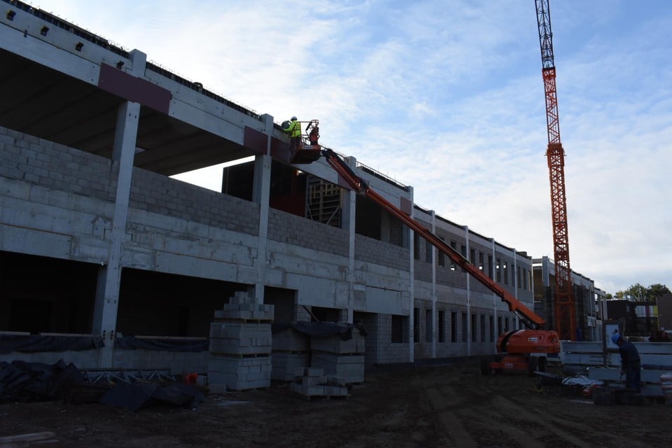 De bouw van het nieuwe praktijkgebouw. 