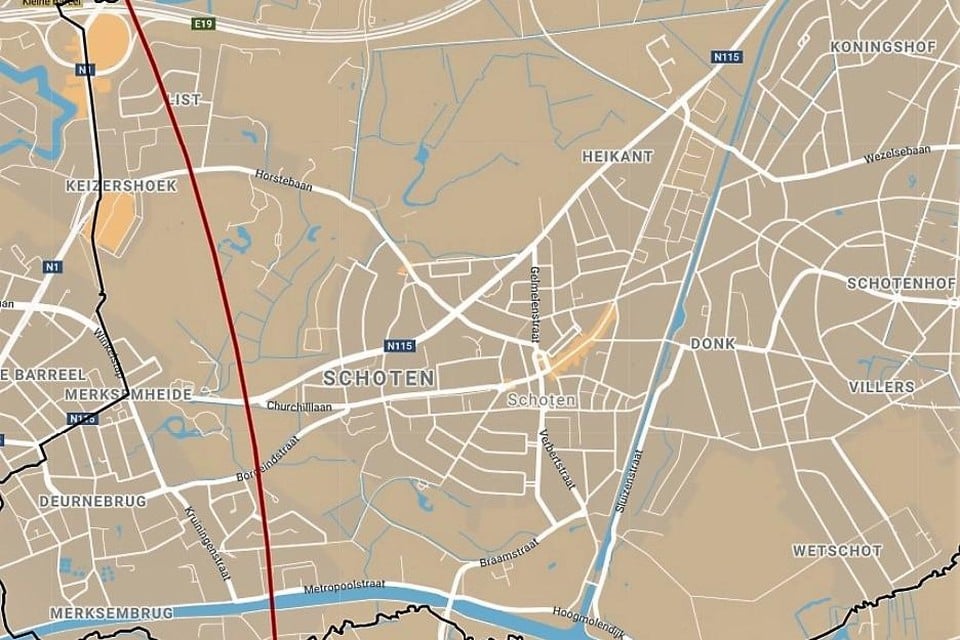 Wie links van de rode lijn woont, mag nog maar één in eigen tuin gelegd eitje per week eten. Voor wie aan de rechterkant woont, geldt die beperking niet.