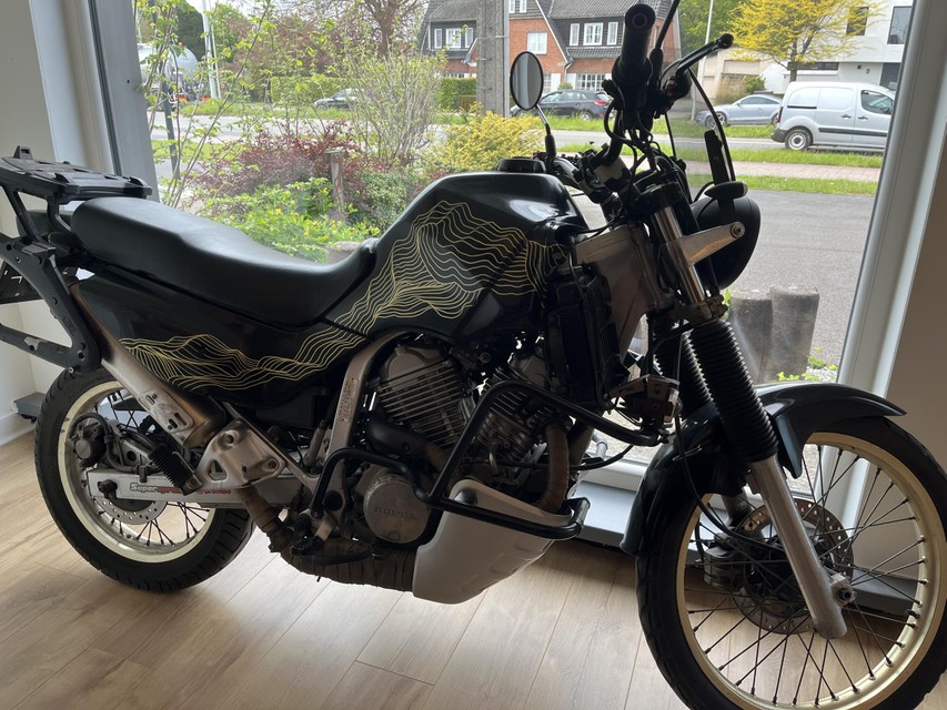 Vranckx’ eigen customized moto waar hij lang mee reed.