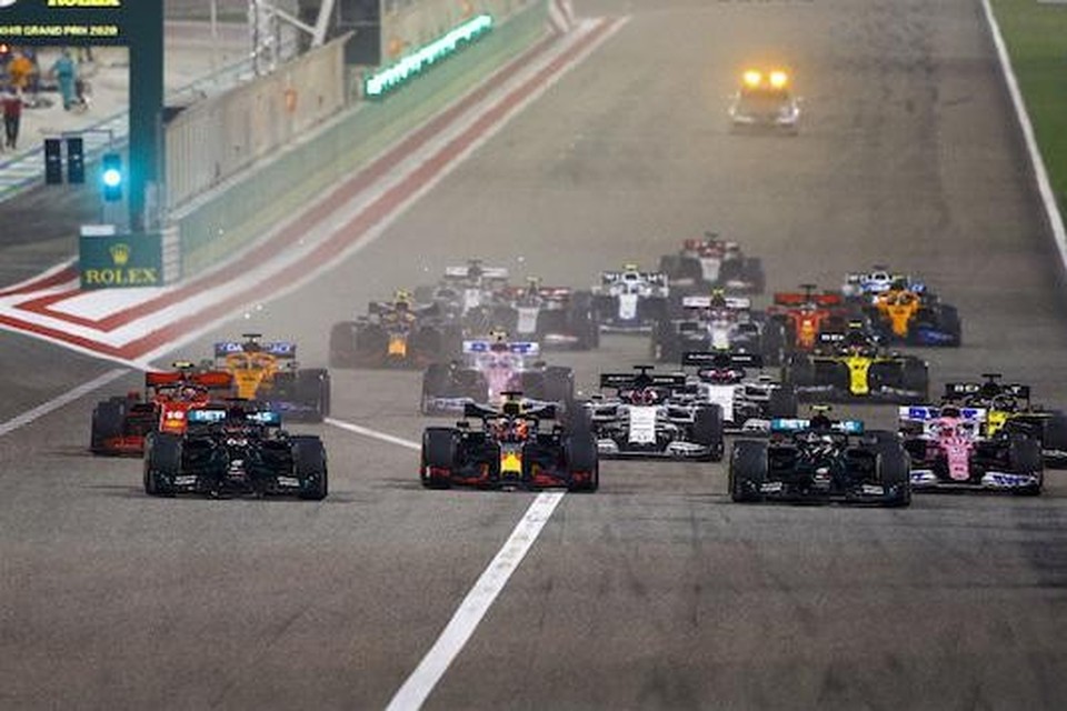 De start van een F1-race