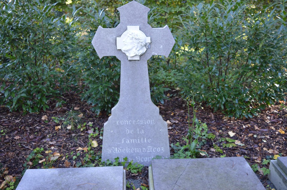 De concessie van de familie d’Udekem d’Acoz op de begraafplaats in Halle. 
