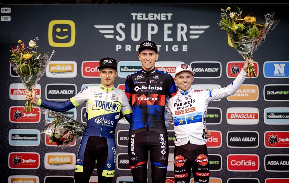 Het podium van afgelopen winter: Hermans, Aerts en Iserbyt.