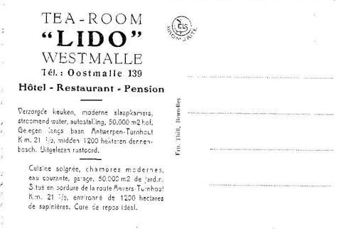 De Lido toen het nog een hotel-restaurant-pension was na de Tweede Wereldoorlog. 