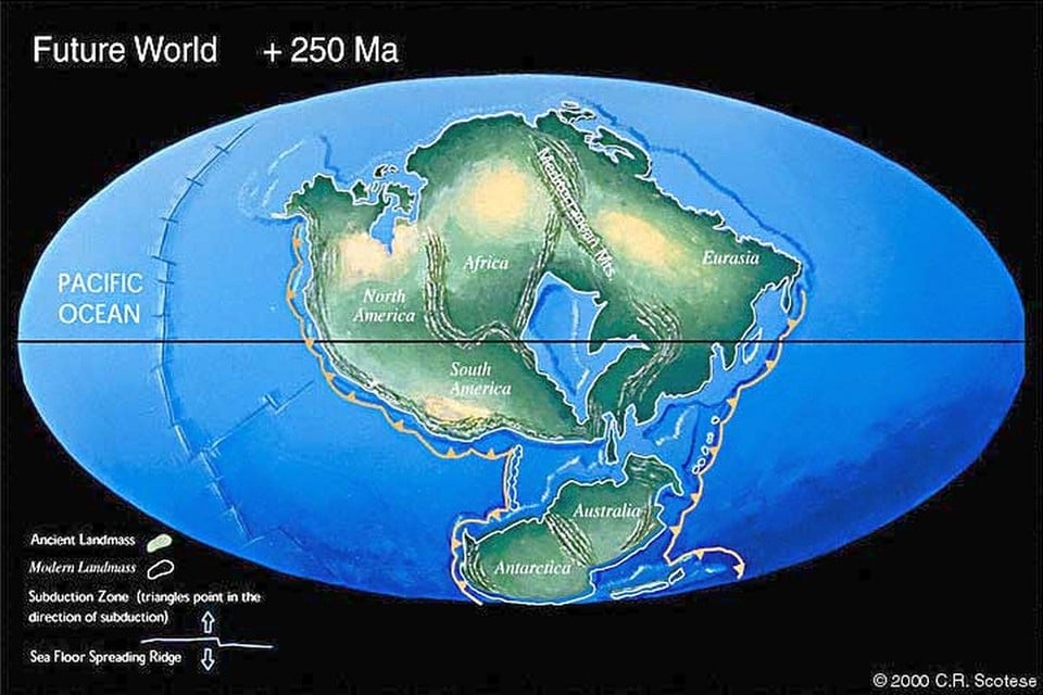 Onze aarde, over 250 miljoen jaar. Een nieuw supercontinent is in de maak! 