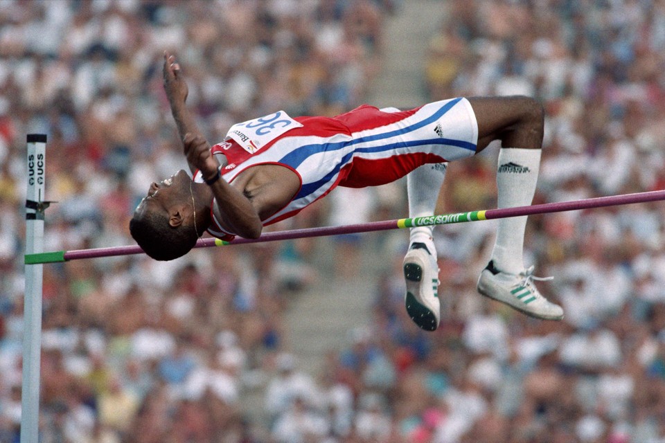 Javier Sotomayor, de wereldrecordhouder met 2,45m.