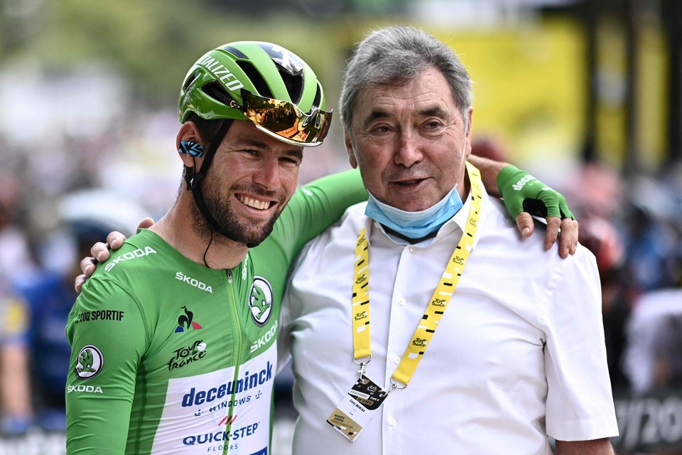 Mark Cavendish en Eddy Merckx. 