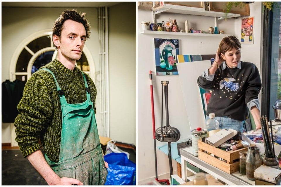 Twee van de afgestudeerde talenten van de Academie: Floris Van Look (links) en Amber Andrews (rechts).
