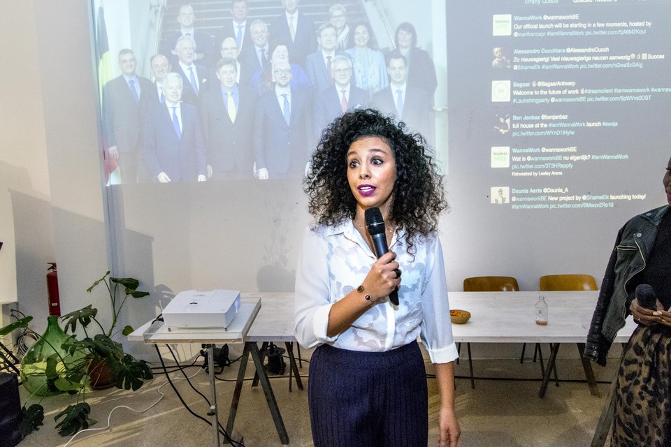 El Kaouakibi bij de lancering van WannaWork in 2017.