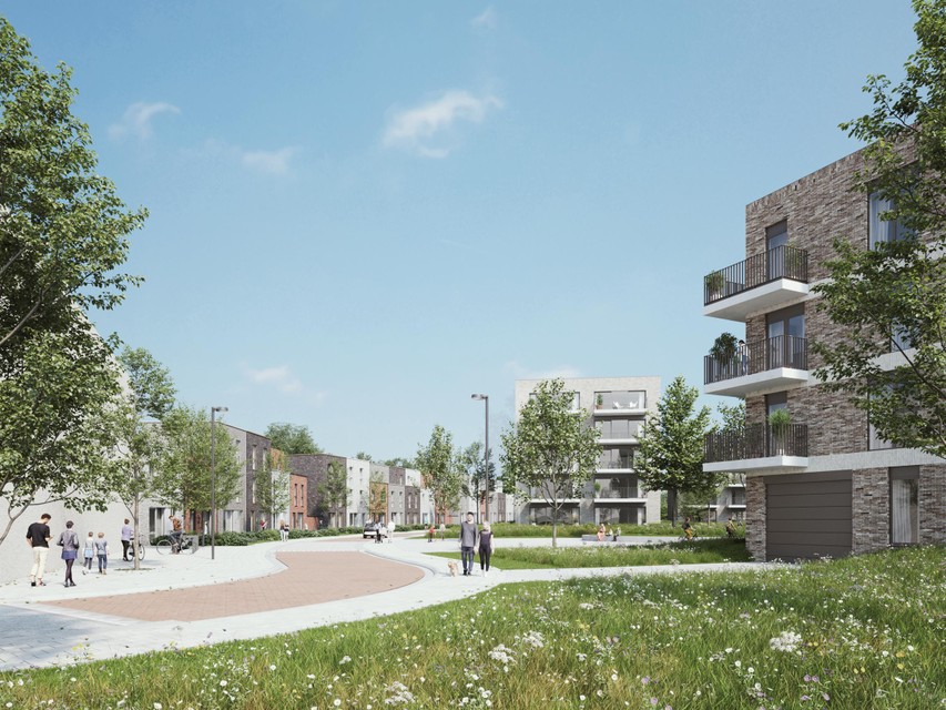 Zo moet een deel van de nieuwe woonwijk Heizijde in Turnhout er gaan uitzien. 