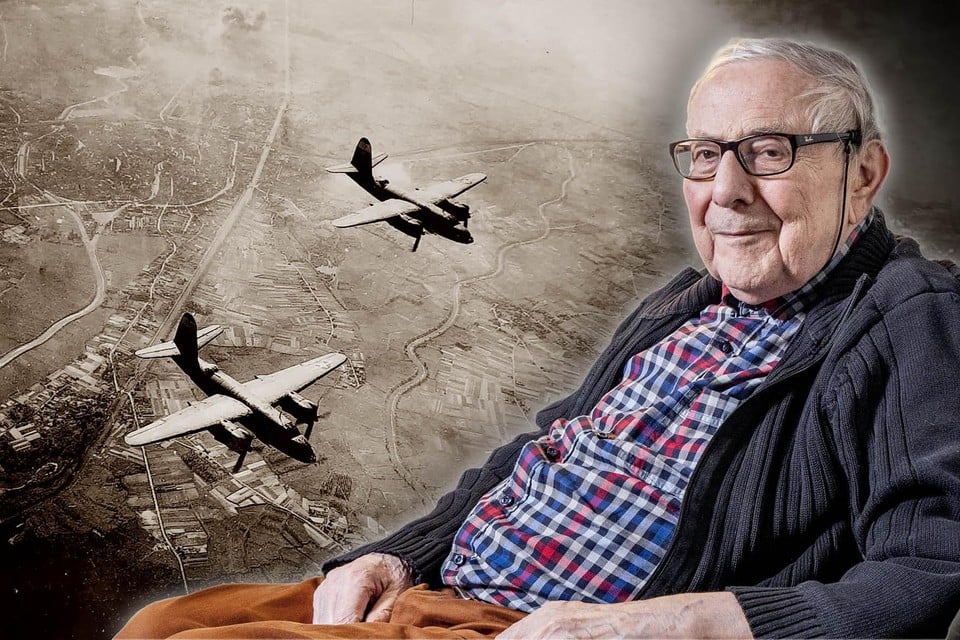 Marcel Kocken herinnert zich de rampzalige bombardementen in de lente van 1944 nog levendig. Een unieke foto toont de bommenwerpers boven Mechelen en Muizen.