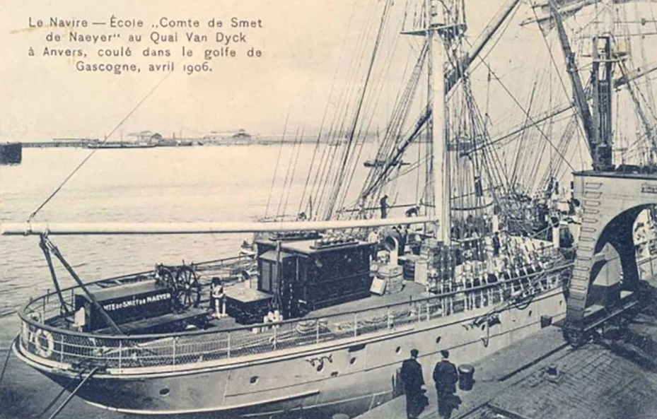 Comte De Smet de Nayer voor het vertrek in Antwerpen. 