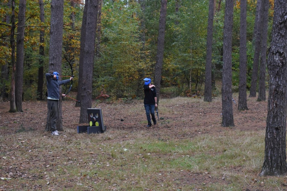 Archery tag was een van de spelen in het aanbod.