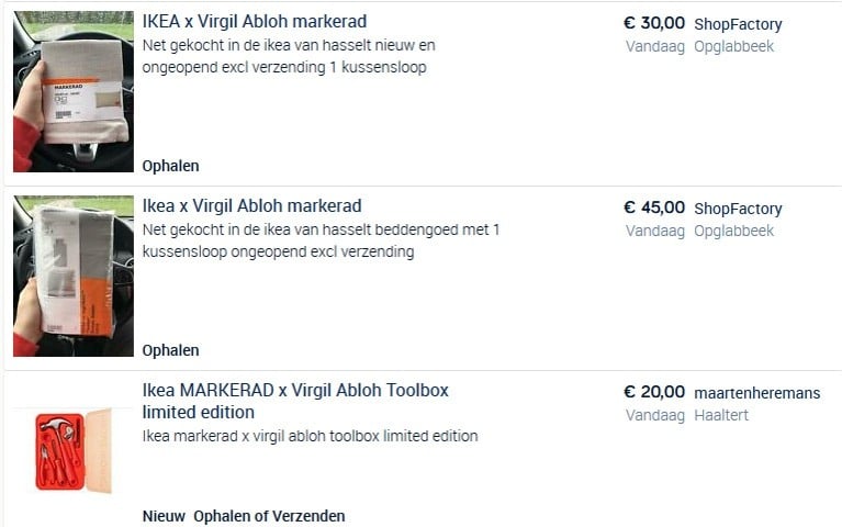 Virgil Abloh, stolar, 4 st, Abloh, modell 499 ur Markerad-kollektionen  IKEA, 2019. - Bukowskis
