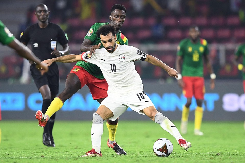 Oum Gouet tegen Egypte in duel met Liverpoolvedette Mo Salah. 