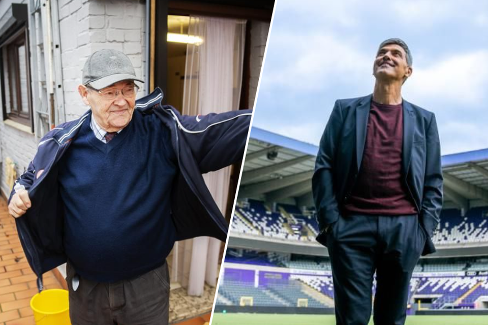 Vader Pasquale Mazzu en links Felice Mazzu, kersvers trainer van Anderlecht