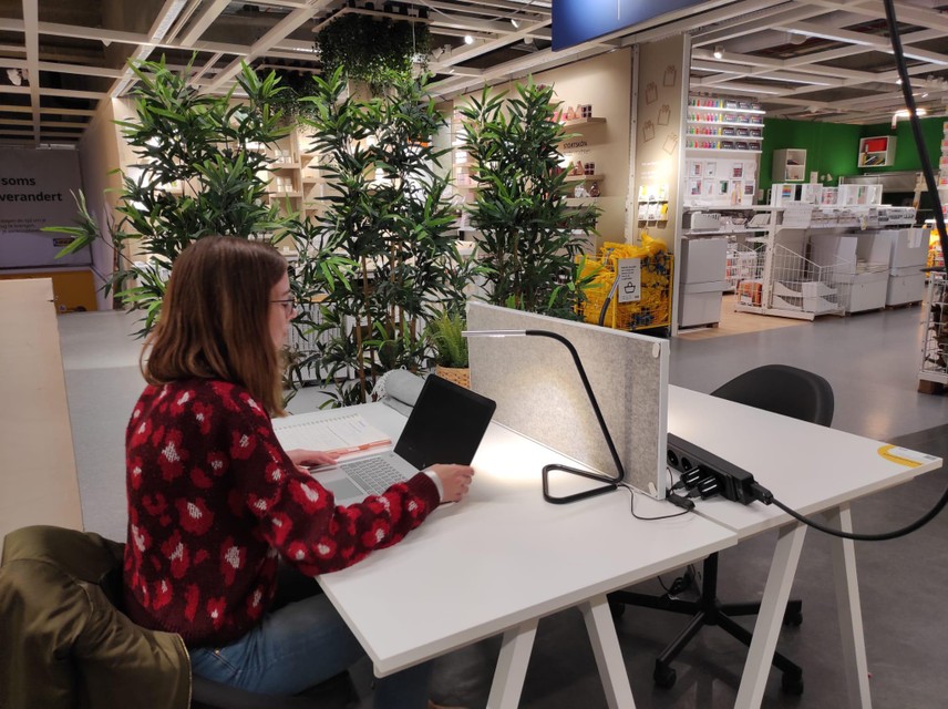 Study corner in the Ikea in Wilrijk. 