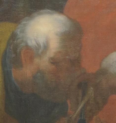 Petrus heeft nu opnieuw een normaal hoofd en de sleutelbos van de Hemelpoort.