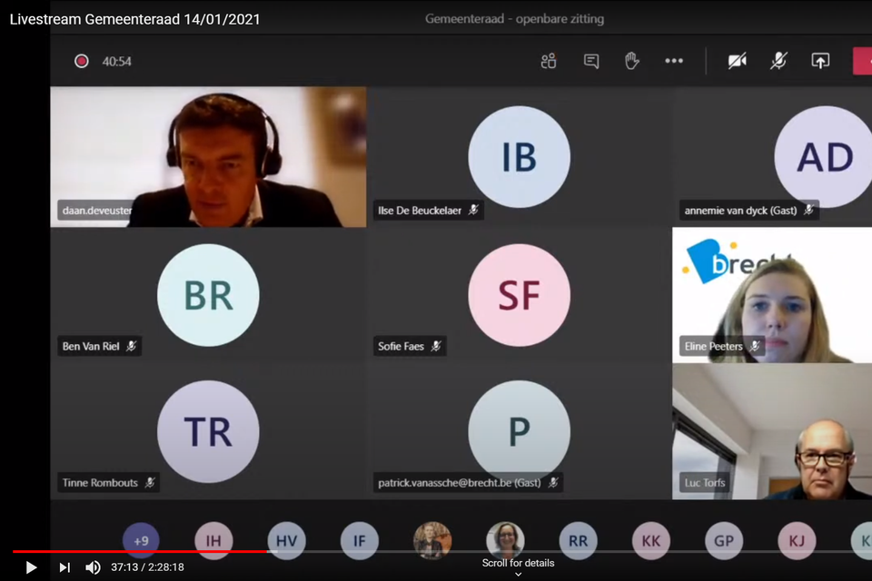 De gemeenteraad van 14 januari 2021 is voor het eerst live gestreamd via YouTube.