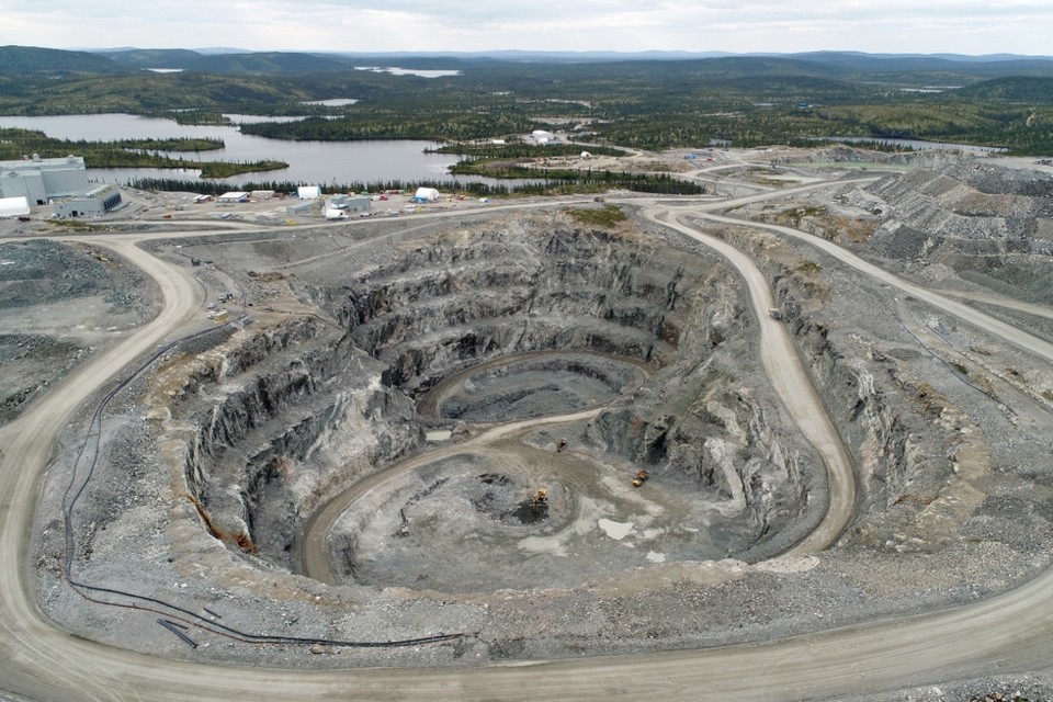 De diamantmijn Renard in de Canadese provincie Quebec. Alle diamanten die worden bovengehaald, gaan naar Antwerpen.