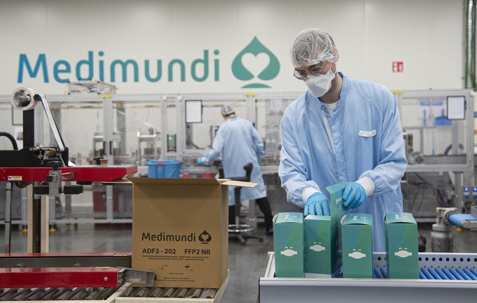 Turnhout is voorlopig de enige Belgische plaats waar FFP2-mondmaskers geproduceerd worden.
