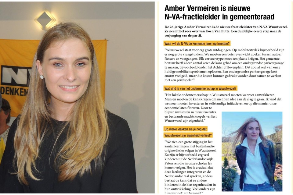 Met haar uitspraken in het lokale N-VA-blad heeft gemeenteraadslid Amber Vermeiren voor wat deining gezorgd.