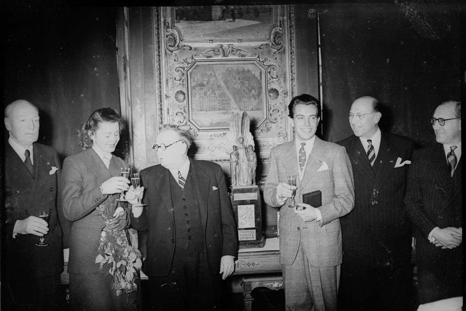 Micheline Lannoy (tweede van links) en Pierre Baugniet (derde van rechts) wonnen in 1948 goud. 