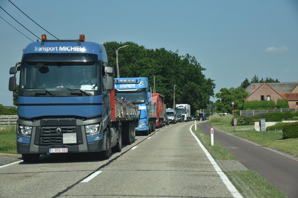 File op de Herentalsebaan richting Lammerenberg.