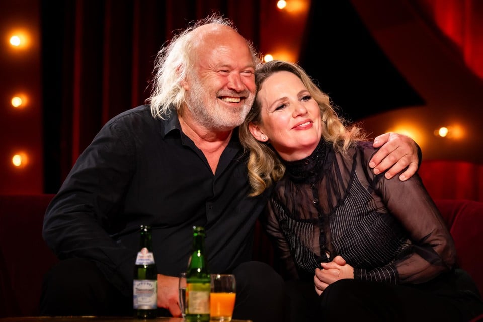 Cafmeyer met haar partner, de Nederlandse muzikant Frans Grapperhaus, in ‘James de musical’.
