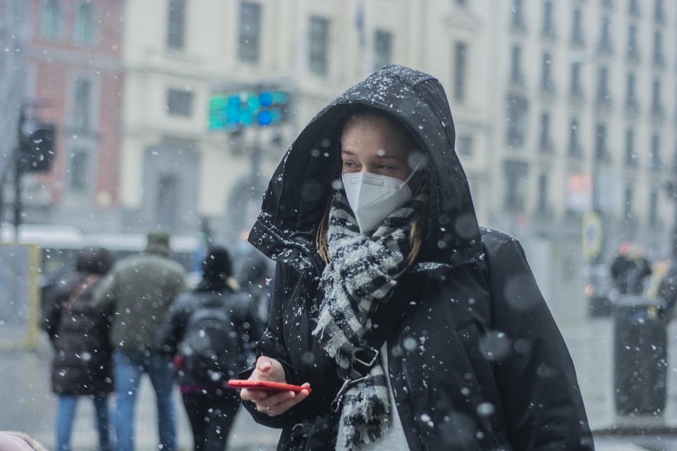 Sneeuw in Madrid.