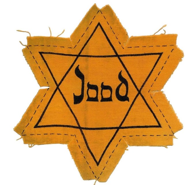 The Star of David was displayed in 1942 and had to be worn visibly.  This is a copy from the Netherlands. 