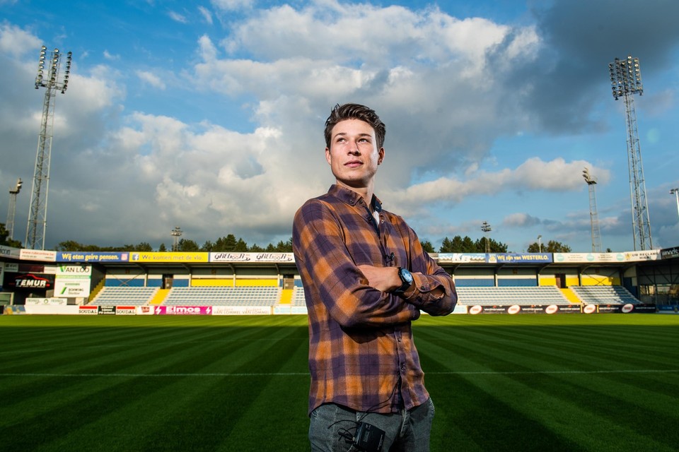 Jasper Philipsen in het Kuipje van Westerlo, waar hij twee jaar voetbalde. “Eerst als diepe spits, daarna als rechtsback.”