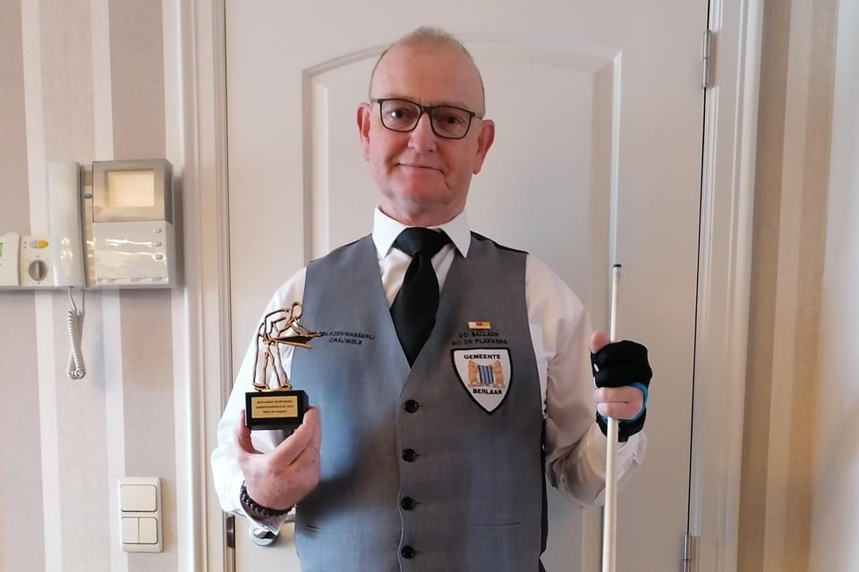 Rudy De Jaeger, gewestelijk kampioen vrij spel en bandstoten.