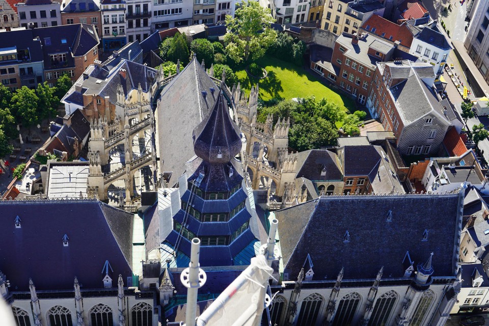 Waar nu de verborgen tuin van de kathedraal is, moest in 1521 het Nieuwe Werck komen dat op enkele pijlers na nooit is uitgevoerd.