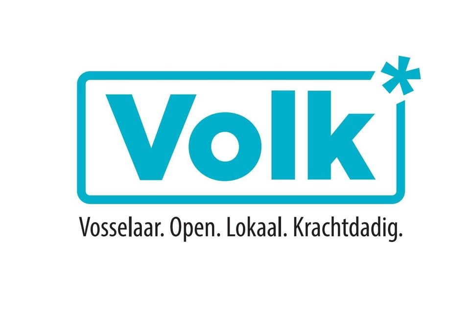 Bij de nieuwe partij VOLK in Vosselaar hoort ook een kersvers logo. Het oranje van CD&amp;V is nergens meer te bespeuren.