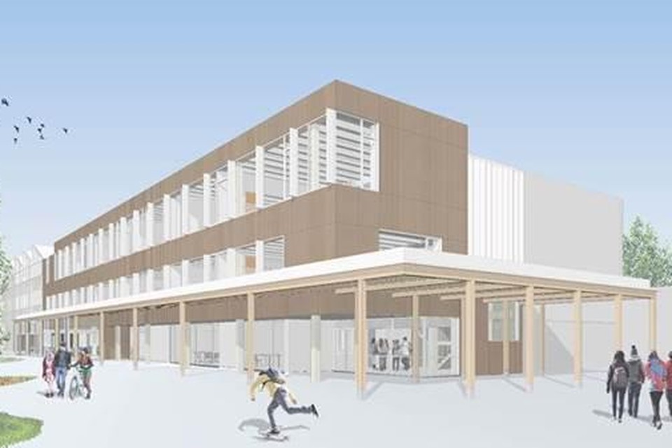 Hasa Architecten uit Muizen ontwierp een slank gebouw waarbij er aan één zijde gestreefd werd naar zo veel mogelijk lichtinval.