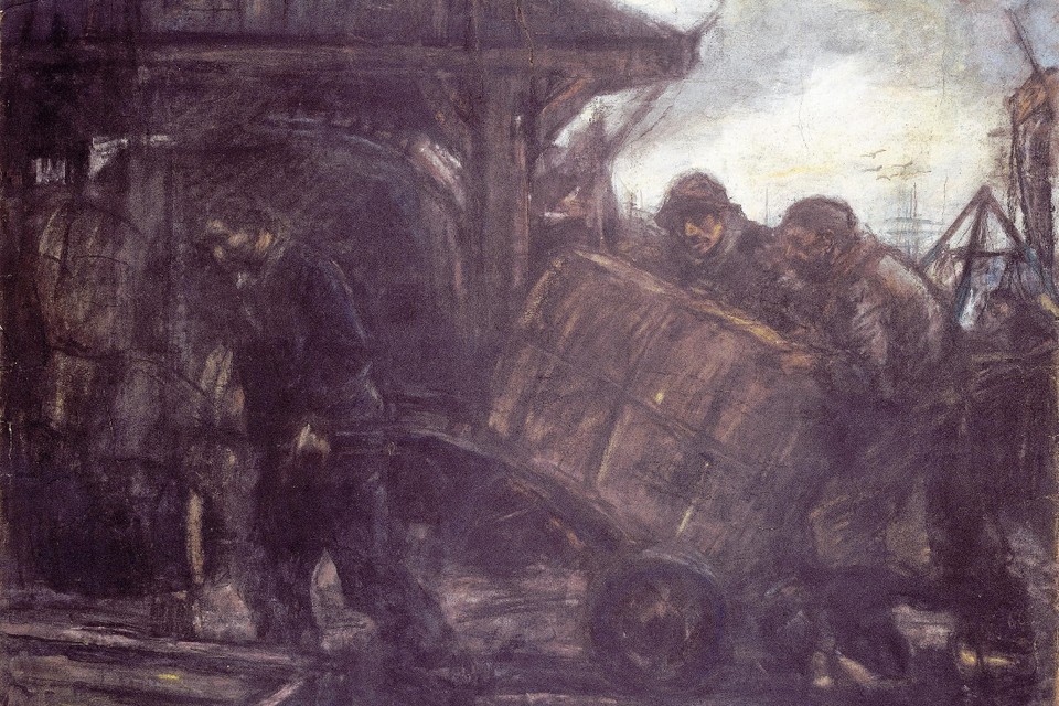Havenarbeid bij avond (1904) werd geschonken aan Cepa.   