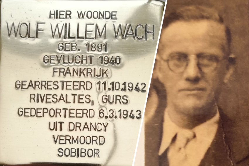 Ook voor Wolf Willem Wach is zondag een struikelsteen geplaatst, voor zijn toenmalige woning in de Steenbokstraat 10.