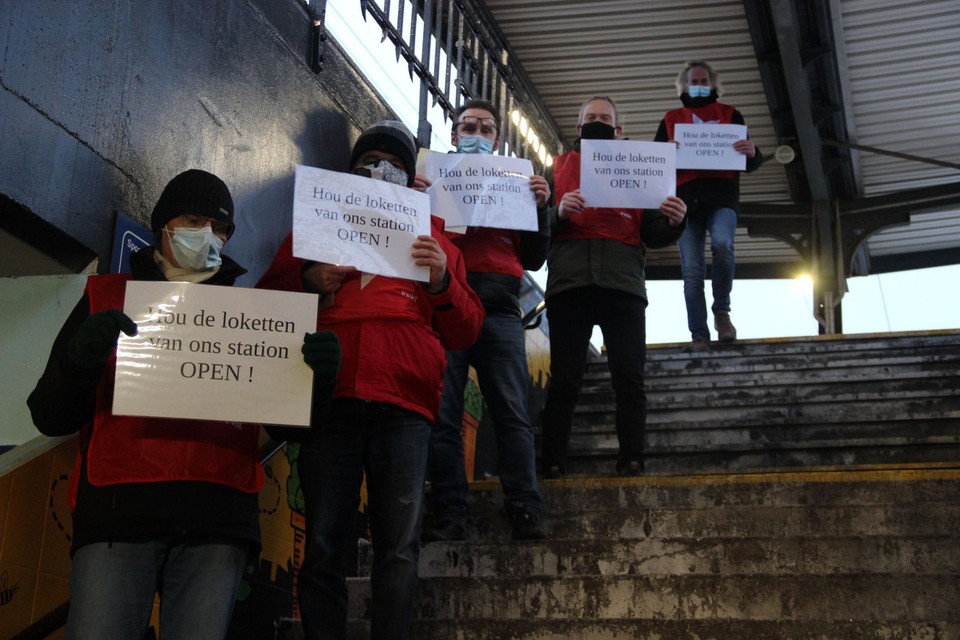 PVDA voerde actie in het station Kontich-Lint.