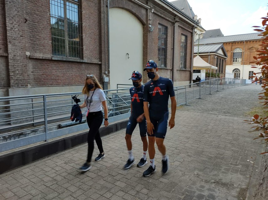 Egan Bernal en wereldkampioen tijdrijden Filippo Ganna.