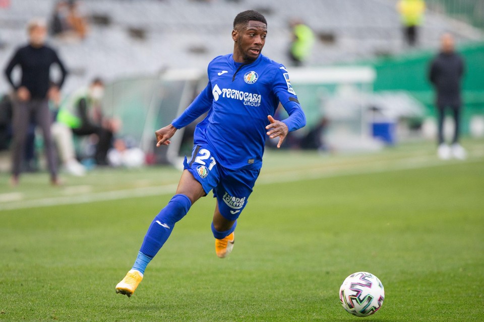 Abdoulay Diaby in de kleuren van het Spaanse Getafe, waar hij amper een handvol minuten mocht spelen.