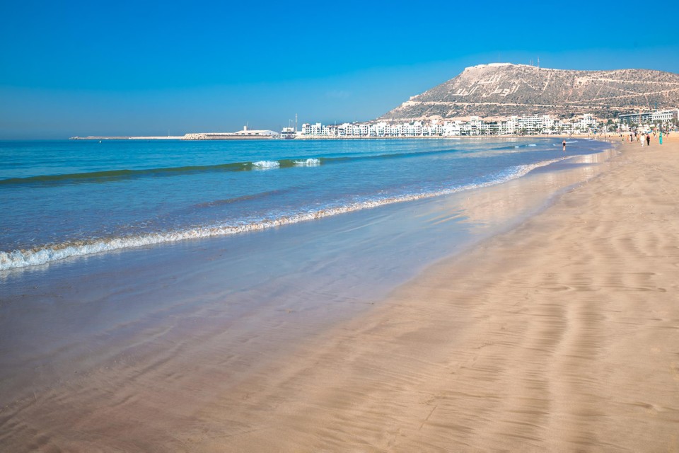 Het strand van Agadir.