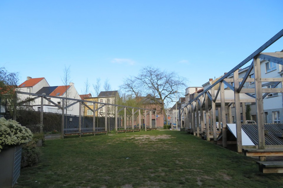 Het stukje groen tussen de Langstraat, Bakkerstraat en Maréestraat maakt deel uit van de ontwikkeling van de Moorkenssite