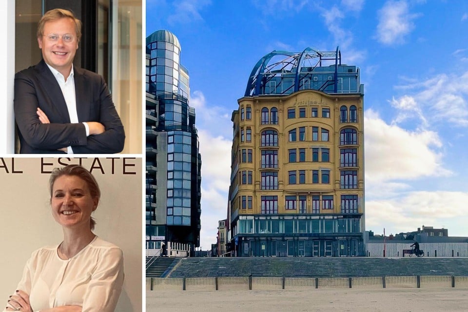 Elisabeth Van Damme aan, CEO POC Real Estate en Kristof Vanfleteren, CEO van ION willen de bekende gevel integreren in een groot nieuwbouwproject.