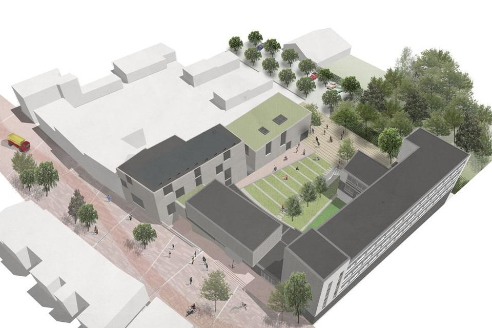 De nieuwe Heistse academie wordt momenteel afgewerkt.