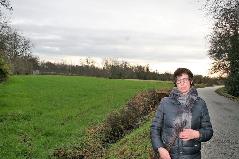 Martine Aerts trekt naar de gemeenteraad met een verzoekschrift om deze ruimte groen en open te houden.